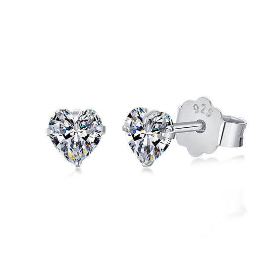 [Tonmkive Jewelry]Glitzernde herzförmige schlichte Ohrringe