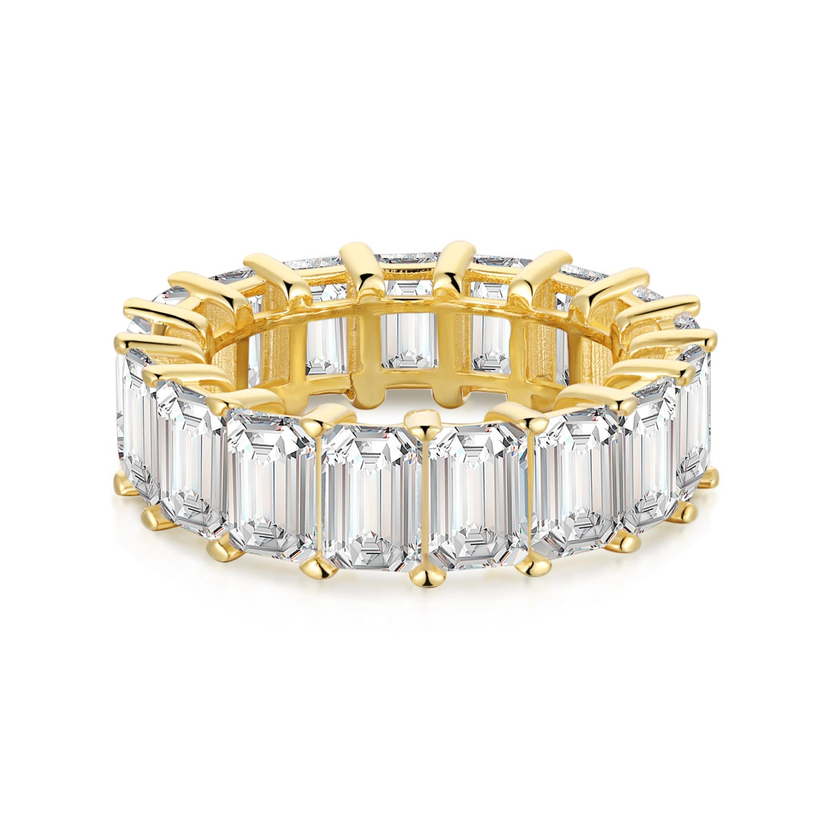 [Tonmkive Jewelry] خاتم تنس أنيق بقطع الزمرد وزن 0.75 قيراط