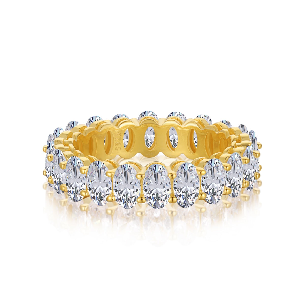[Tonmkive Jewelry]Geschwungener Tennisring mit ovalem Schliff