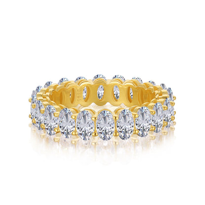 [Tonmkive Jewelry]Geschwungener Tennisring mit ovalem Schliff