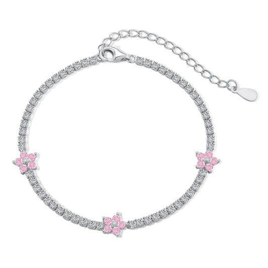 [Tonmkive Jewelry]Funkelndes Blumen-Tennisarmband
