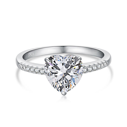 [Tonmkive Jewelry] خاتم القلب اللامع المتألق بقصة القلب عيار 2 قيراط