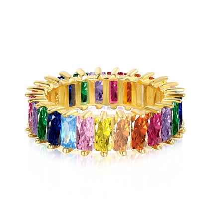 [Tonmkive Jewelry]Einzigartiger Ring mit buntem Radiant-Schliff