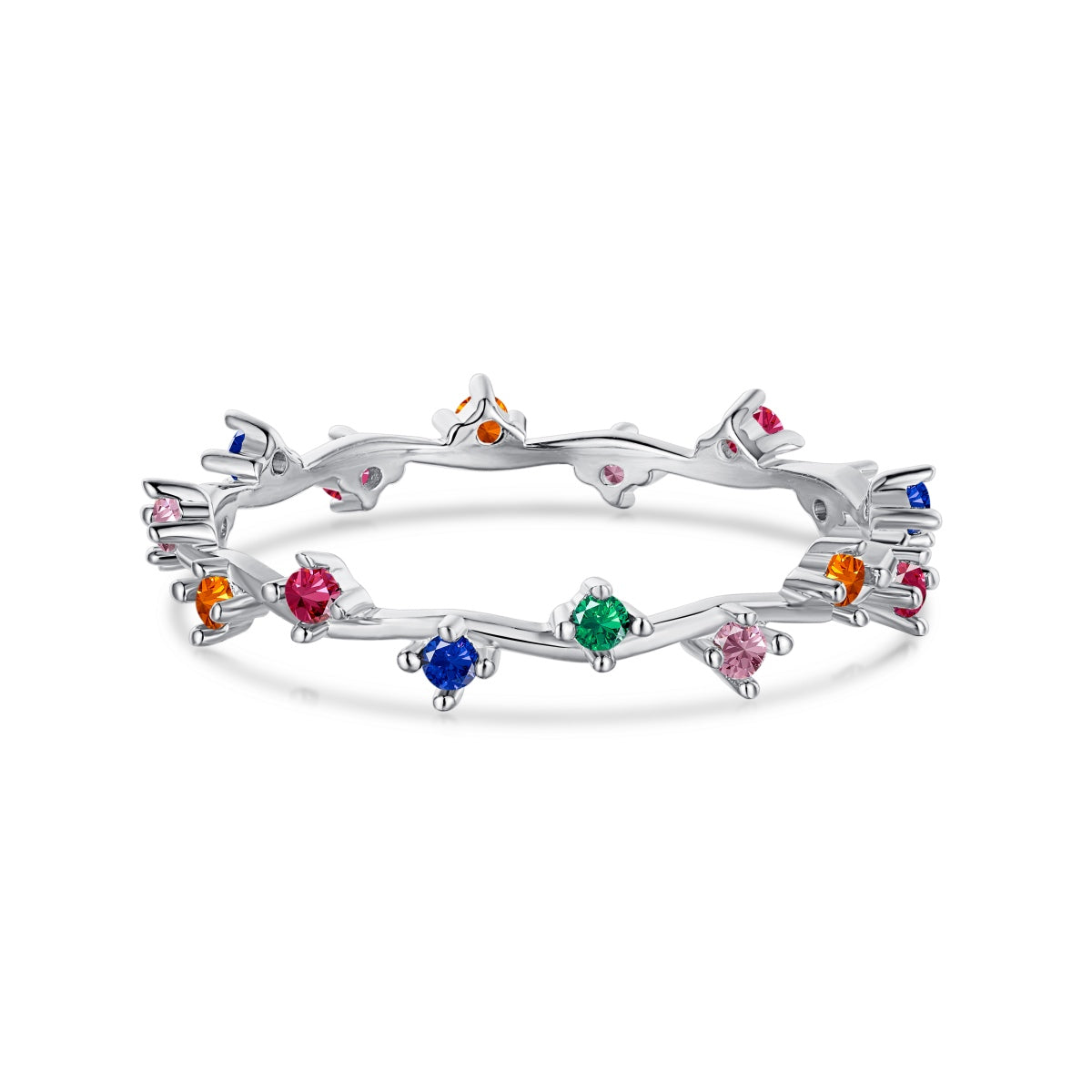 [Tonmkive Jewelry] Strahlender bunter runder Alltagsring