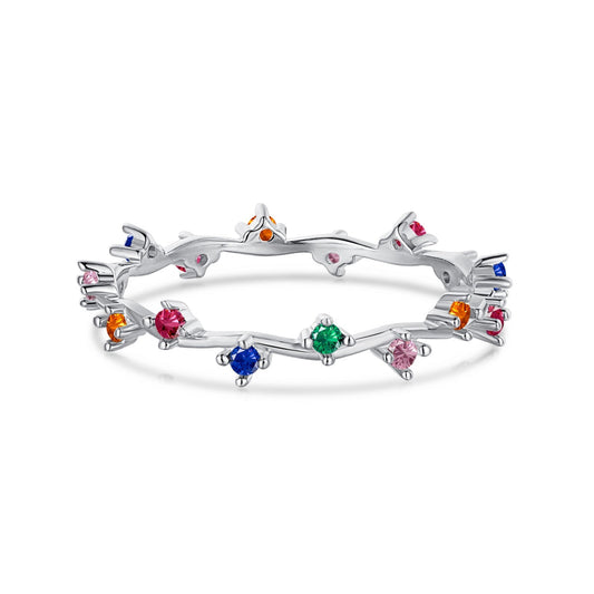 [Tonmkive Jewelry]خاتم يومي بتصميم دائري مشع وملون