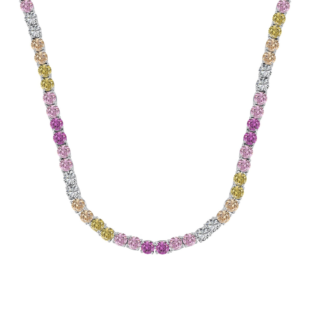 [Tonmkive Jewelry]Zarte bunte Tennis-Halskette