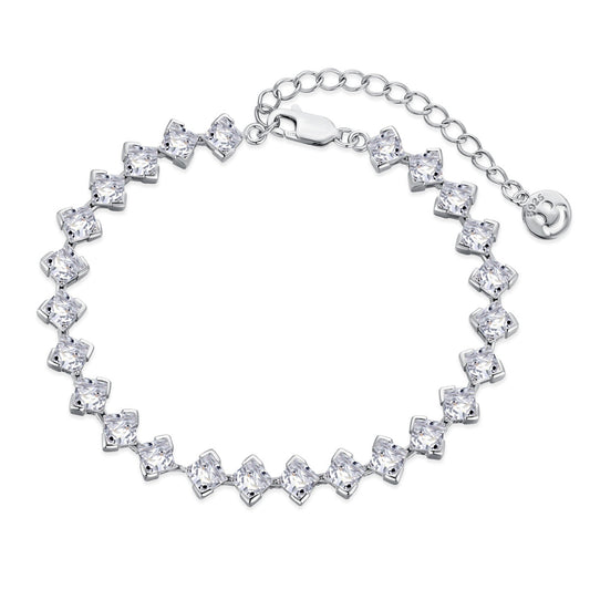 [Tonmkive Jewelry]0,5 Karat aufwendiges Prinzessschliff-Armband für den Alltag