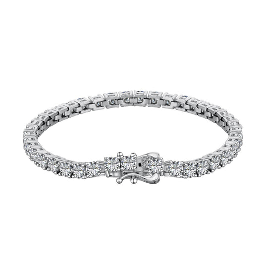 [Tonmkive Jewelry] Luxuriöses, kunstvolles Tennisarmband mit runden Steinen