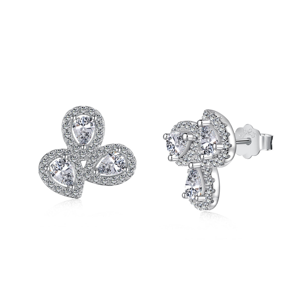 [Tonmkive Jewelry]Geschwungene Blumenform Tropfenschliff Liebesohrringe