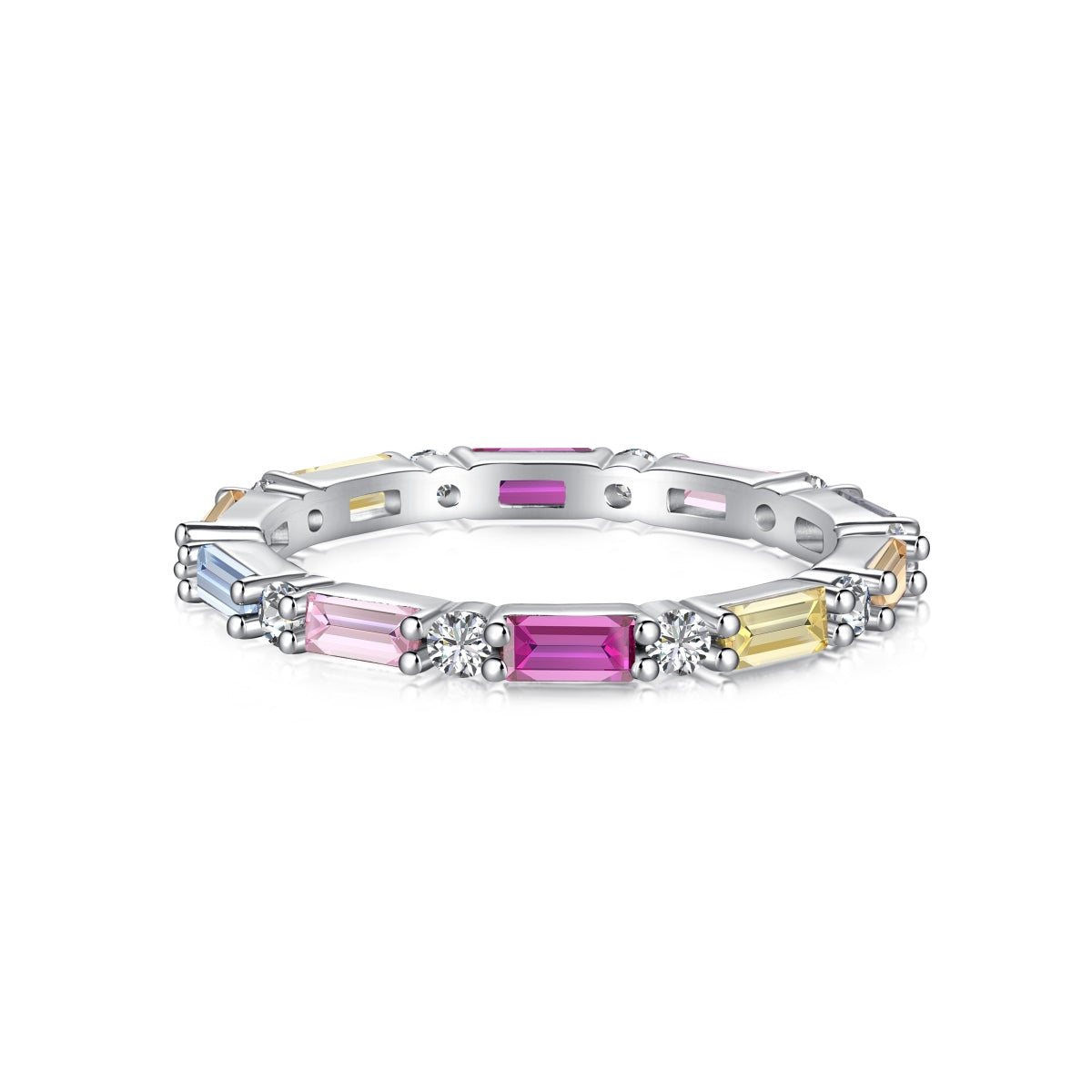[Tonmkive Jewelry] خاتم يومي أنيق بقطع مشع بألوان حيوية