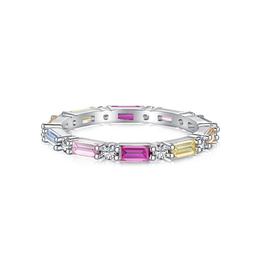 [Tonmkive Jewelry] خاتم يومي أنيق بقطع مشع بألوان حيوية