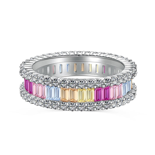 [Tonmkive Jewelry]خاتم يومي بقطع الزمرد ذو ألوان متلألئة أنيق