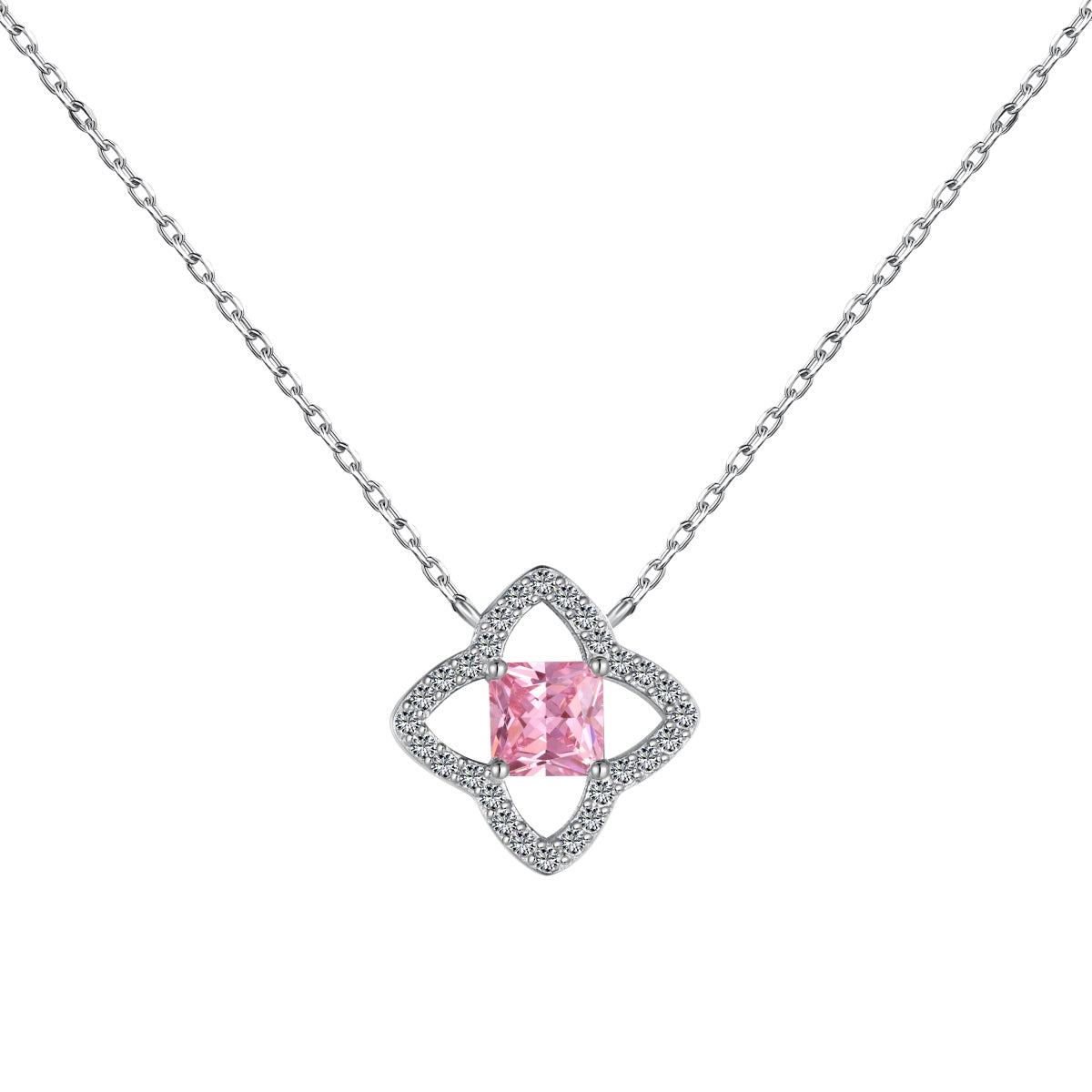 [Tonmkive Jewelry]Exquisite Halskette mit Blumenform und Prinzessschliff