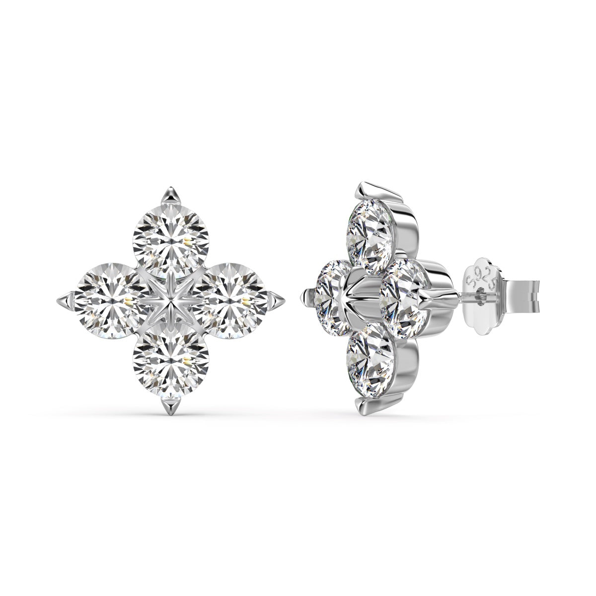 أقراط من [Tonmkive Jewelry] بتصميم زهرة البرسيم رباعية الأوراق ونجمة ثمانية الرؤوس