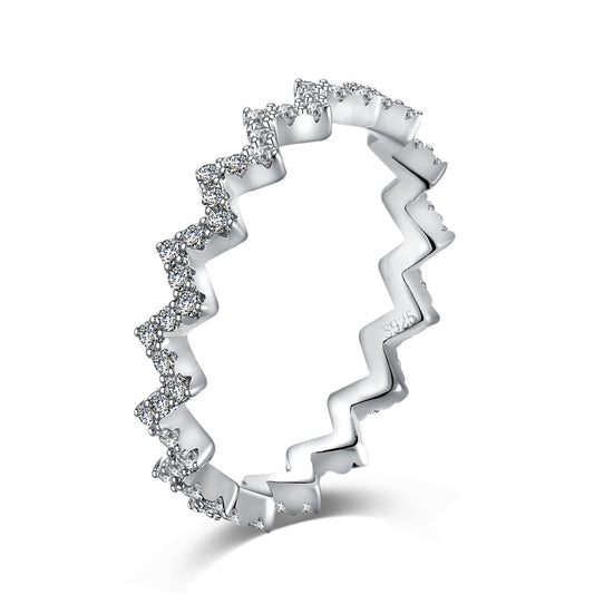 [Tonmkive Jewelry] خاتم يومي رقيق بتصميم موجة ساحرة