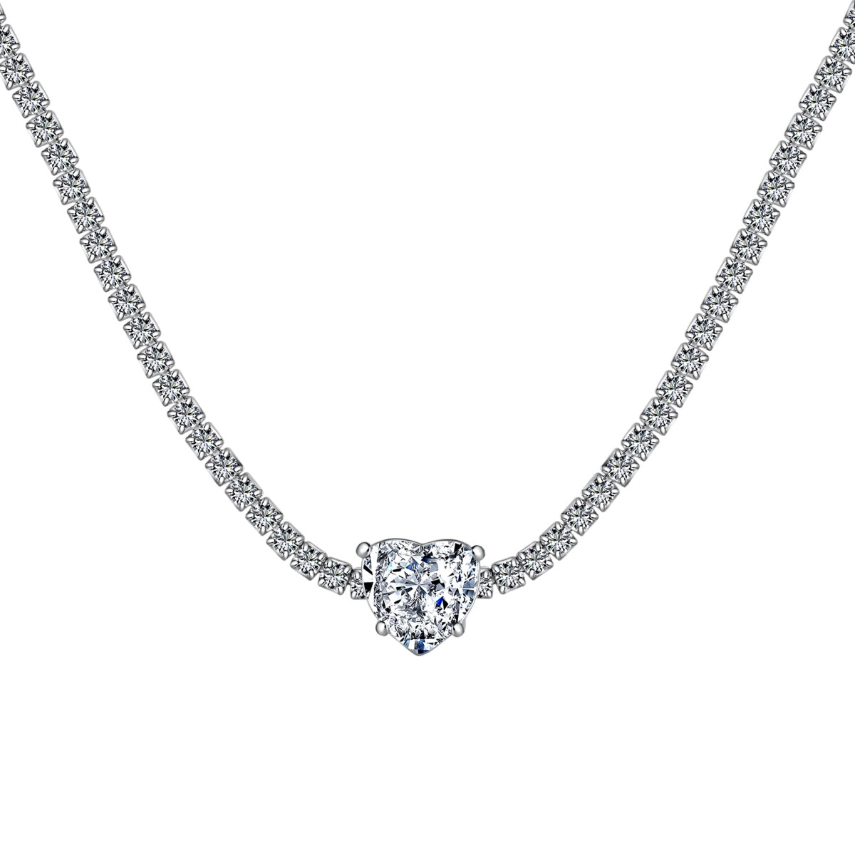 [Tonmkive Jewelry]قلادة تنس بقطع قلب متلألئة 2.0 قيراط