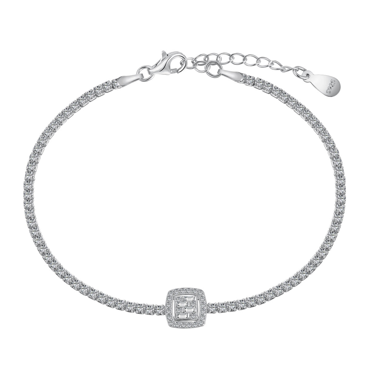 [Tonmkive Jewelry]Luxuriöses, schillerndes Armband in Quadratform für Bankette