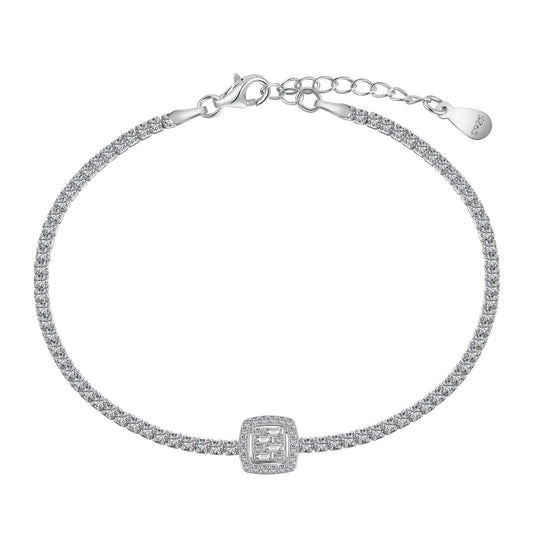 [Tonmkive Jewelry]Luxuriöses, schillerndes Armband in Quadratform für Bankette