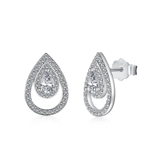 [Tonmkive Jewelry]أقراط يومية متدلية على شكل قطرة ماء متلألئة ورقيقة