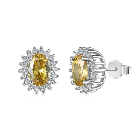[Tonmkive Jewelry]أقراط بيضاوية دقيقة متلألئة للاستخدام اليومي
