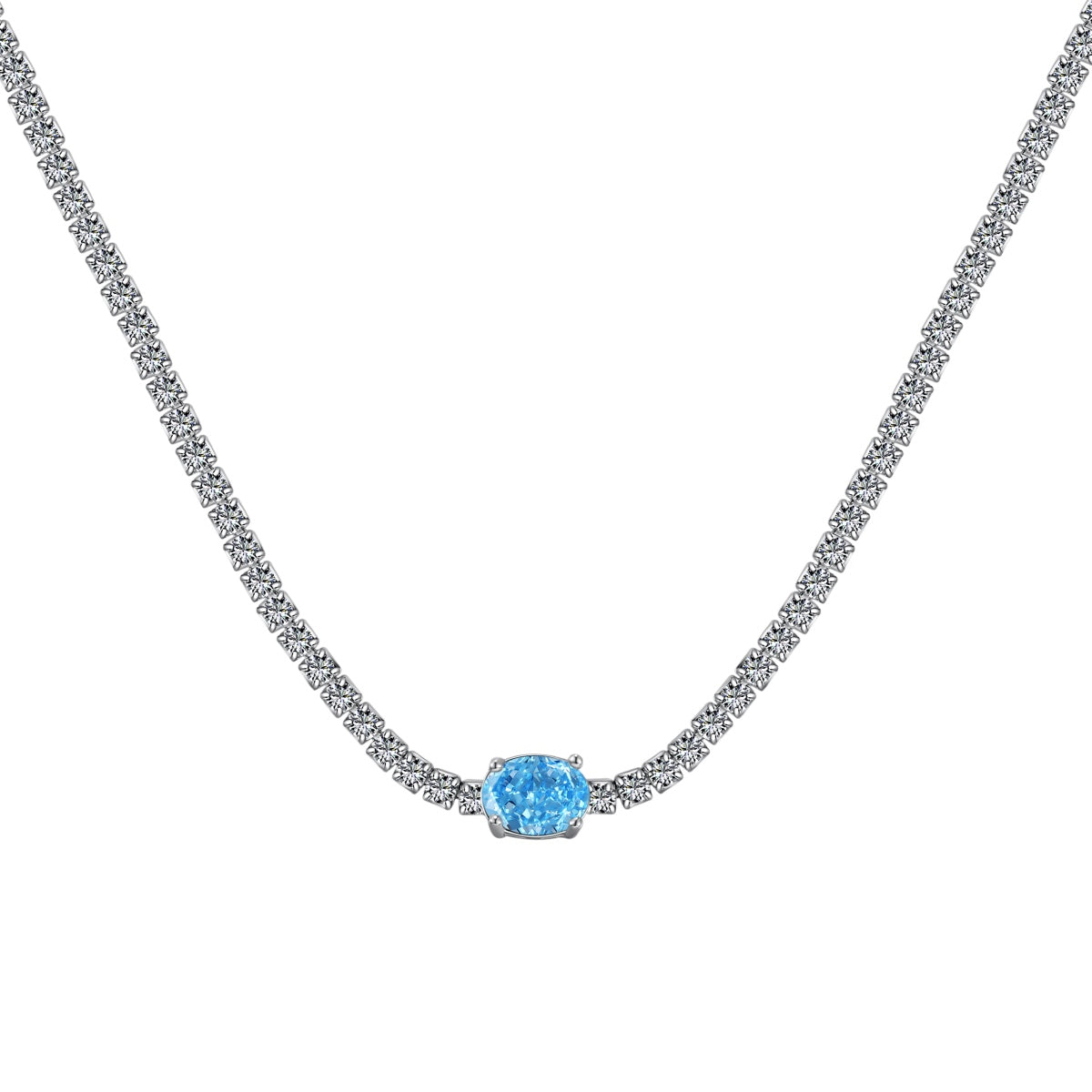[Tonmkive Jewelry] قلادة بيضاوية لامعة بقطع 1.0 قيراط