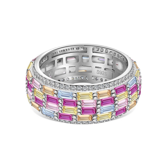 [Tonmkive Jewelry] خاتم يومي براق بقصة أميرة ملونة