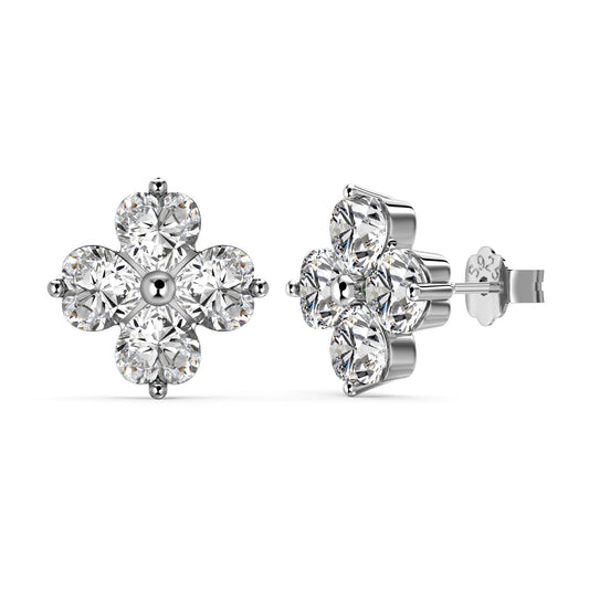 [Tonmkive Jewelry]Vierblättrige Kleeblatt Kugelohrringe