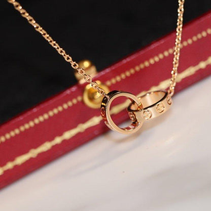 [⭐JeweliWhal]LOVE NECKLACE PINK GOLD AND SILVER