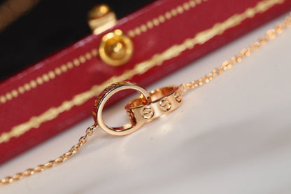 [⭐JeweliWhal]LOVE NECKLACE PINK GOLD AND SILVER