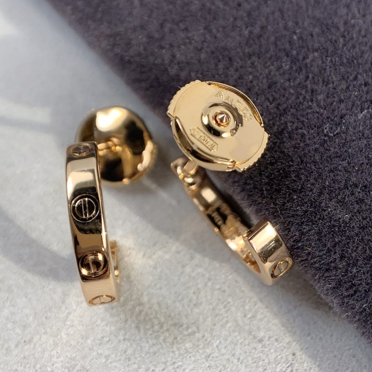 [⭐JeweliWhal]LOVE EARRINGS 2.65MM PINK GOLD