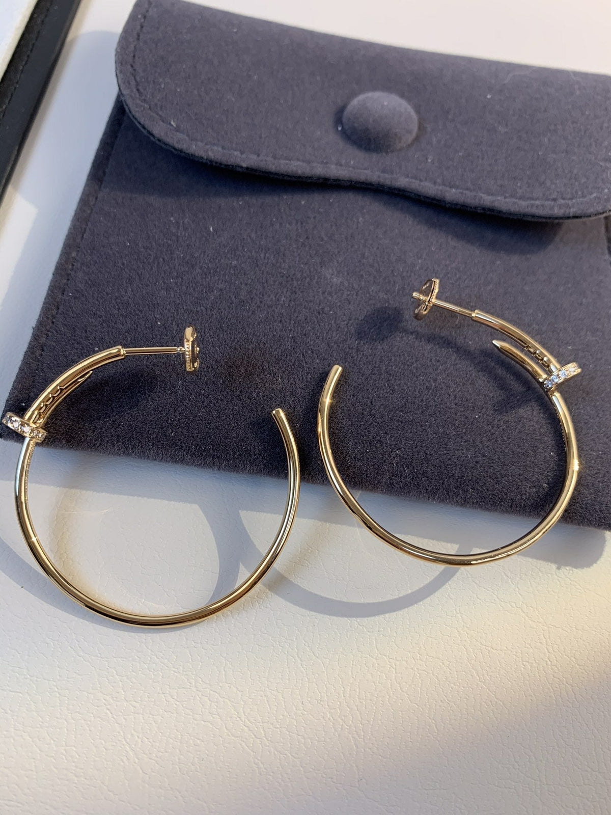 [⭐JeweliWhal]JUSTE EARRINGS GOLD DIAMONDS 1.8MM