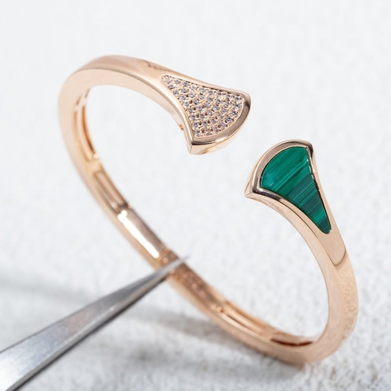 [⭐JeweliWhal]DREAM BRACELET OPEN MALACHITE PINK GOLD