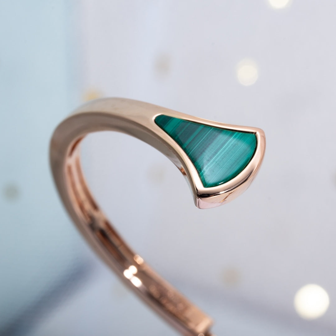 [⭐JeweliWhal]DREAM BRACELET OPEN MALACHITE PINK GOLD