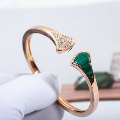 [⭐JeweliWhal]DREAM BRACELET OPEN MALACHITE PINK GOLD