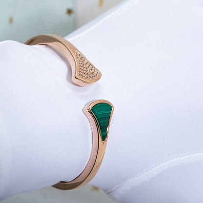 [⭐JeweliWhal]DREAM BRACELET OPEN MALACHITE PINK GOLD