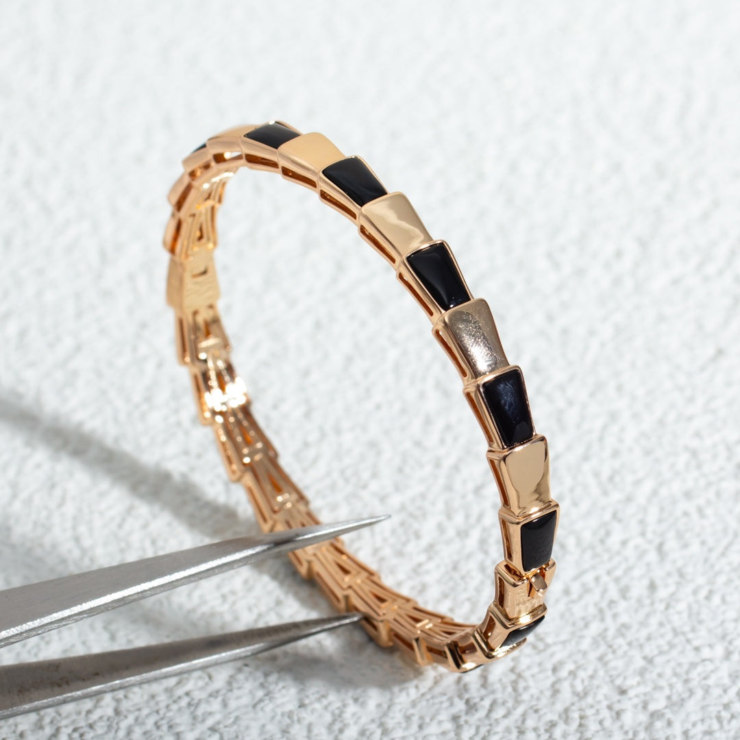[⭐JeweliWhal]SERPENTI BRACELET PINK GOLD ONYX