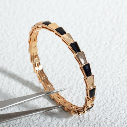 [⭐JeweliWhal]SERPENTI BRACELET PINK GOLD ONYX