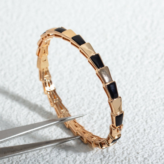 [⭐JeweliWhal]SERPENTI BRACELET PINK GOLD ONYX