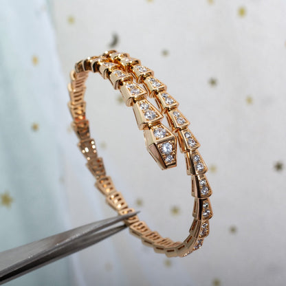 [⭐JeweliWhal]SERPENTI BRACELET 6.8MM PINK GOLD DIAMOND