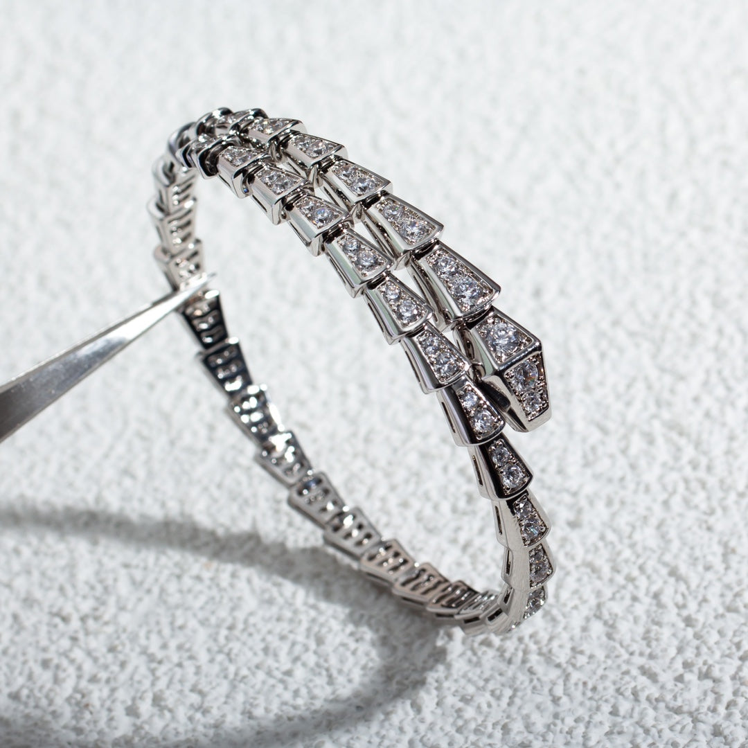 [⭐JeweliWhal]SERPENTI BRACELET 6MM SILVER DIAMOND