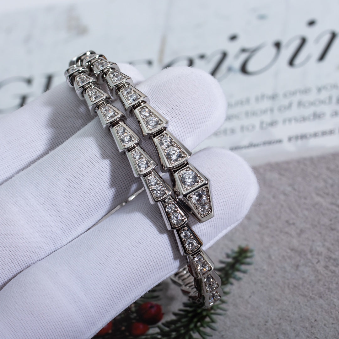 [⭐JeweliWhal]SERPENTI BRACELET 6MM SILVER DIAMOND