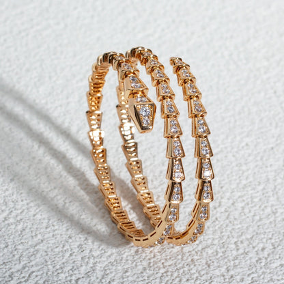 [⭐JeweliWhal]SERPENTI BRACELET PINK GOLD DIAMOND DOUBLE ROW