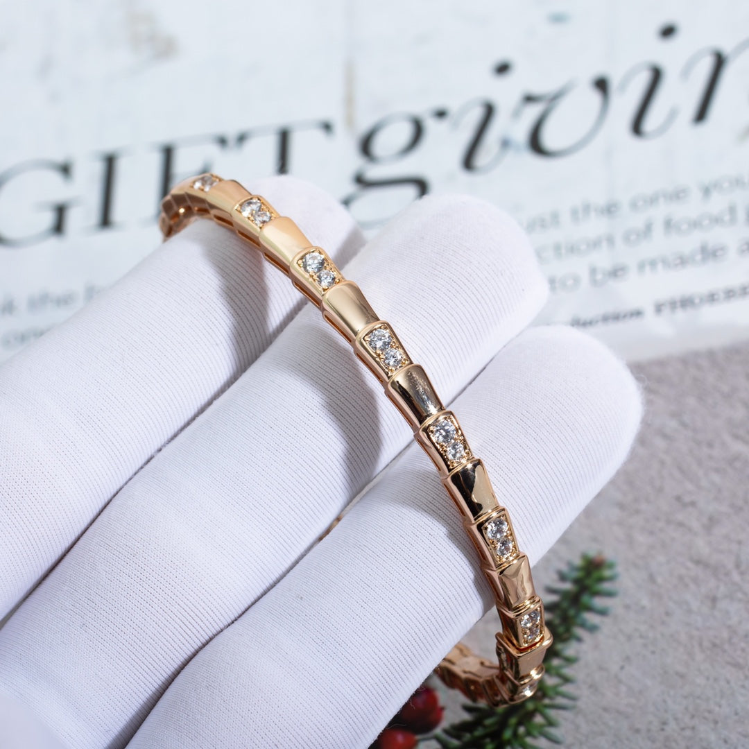 [⭐JeweliWhal]SERPENTI SMALL BRACELET PINK GOLD DIAMOND