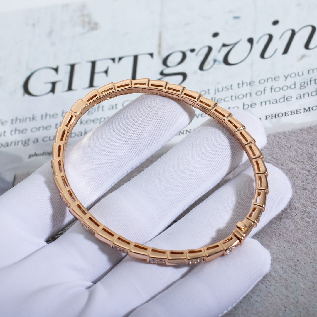 [⭐JeweliWhal]SERPENTI SMALL BRACELET PINK GOLD DIAMOND