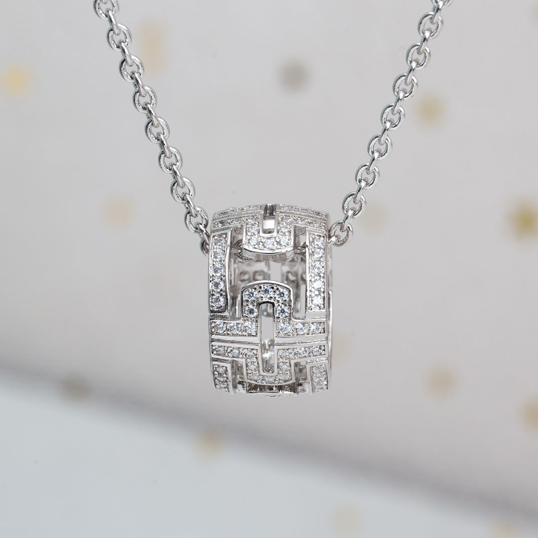 [⭐JeweliWhal]PARENTESI NECKLACE SILVER DIAMOND