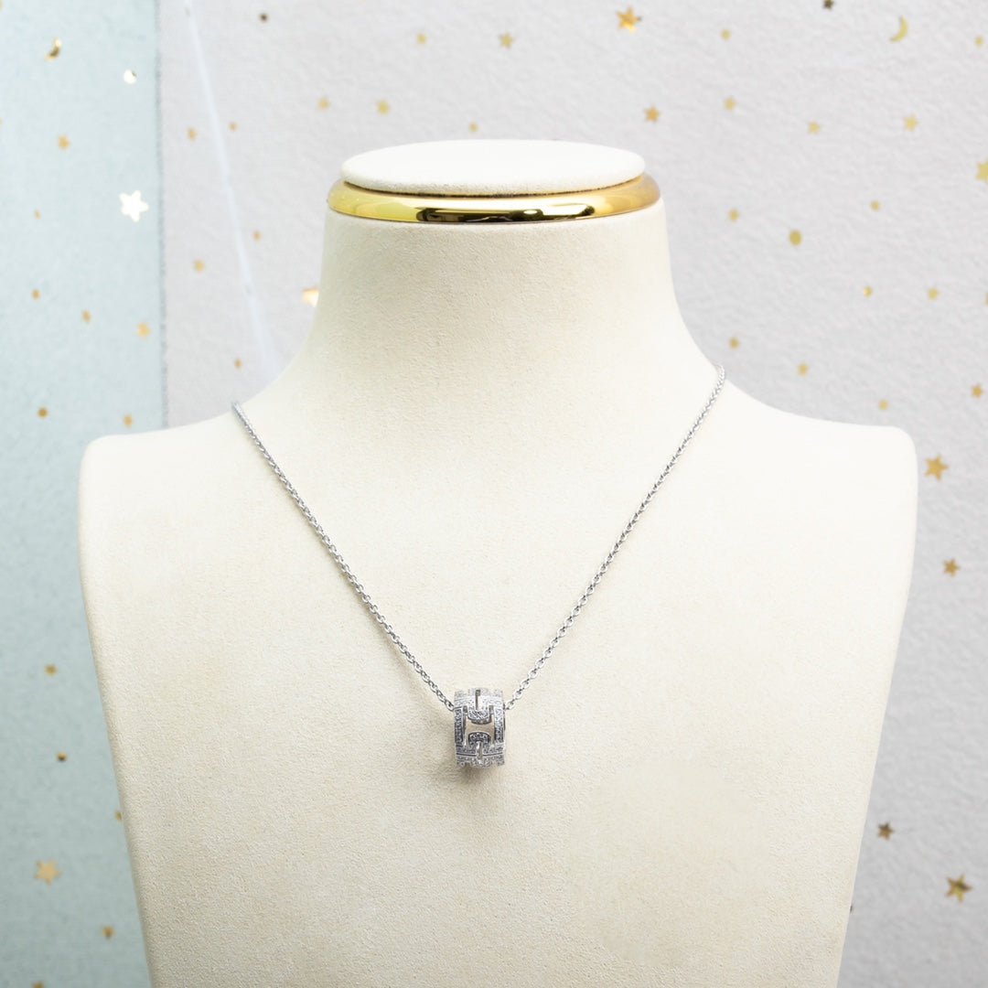 [⭐JeweliWhal]PARENTESI NECKLACE SILVER DIAMOND