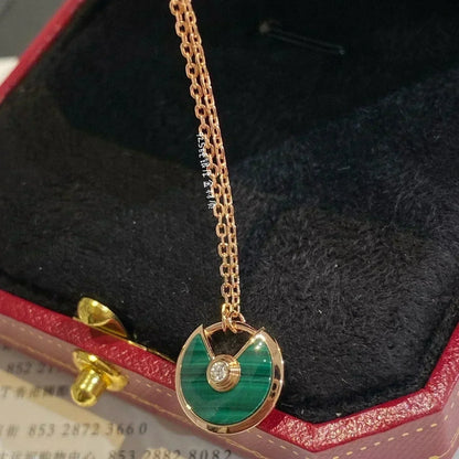 [⭐JeweliWhal]AMULETTE ROSE GOLD MALACHITE NECKLACE