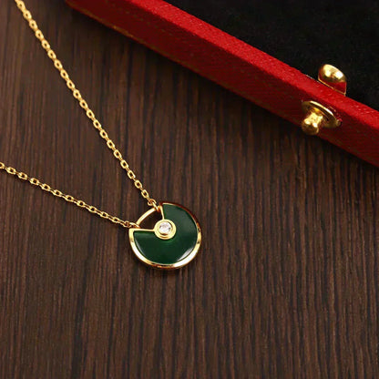 [⭐JeweliWhal]AMULETTE GOLD MALACHITE NECKLACE