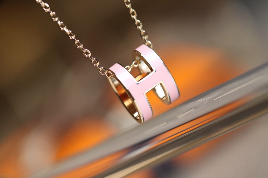 [⭐JeweliWhal]POP H PEDANT PINK GOLD