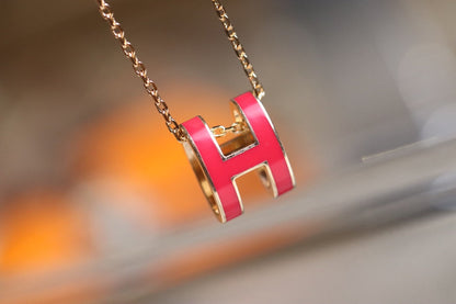 [⭐JeweliWhal]POP H PEDANT PINK GOLD